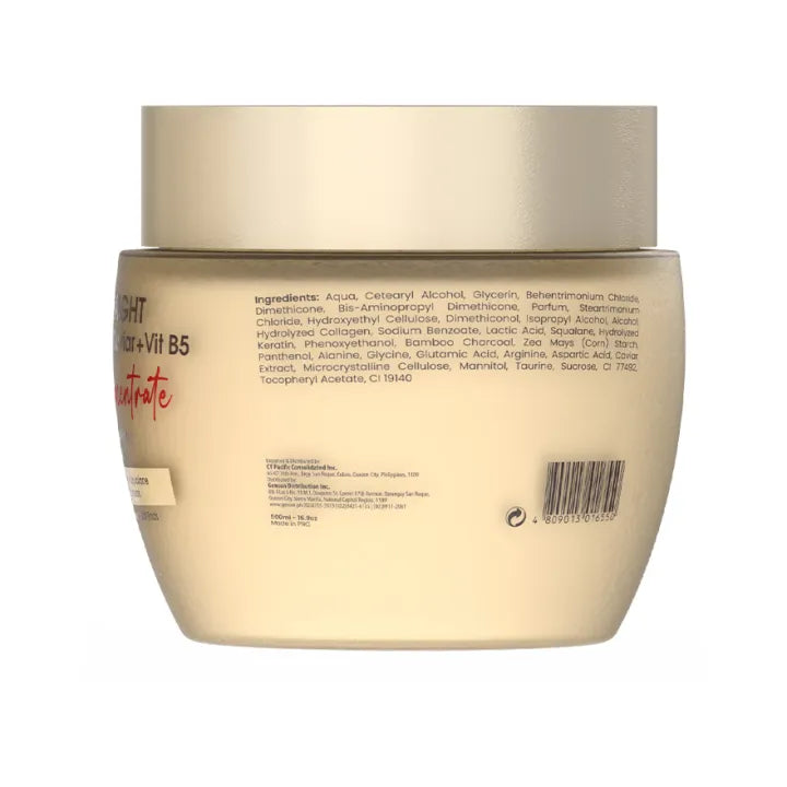 Power STRAIGHT Black & White Caviar + Vit B5 Hair Mask 500ml