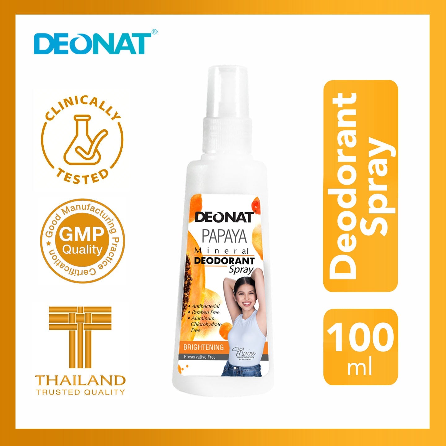 Deonat Mineral Deodorant Spray 100ml (Papaya)