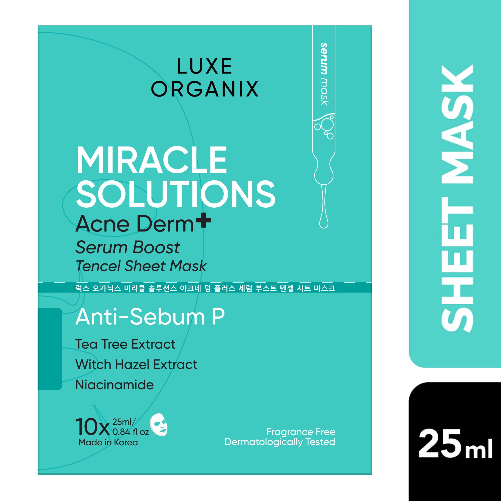 Serum Boost Tencel Sheet Mask 25ml - Miracle Solution Acne Derm