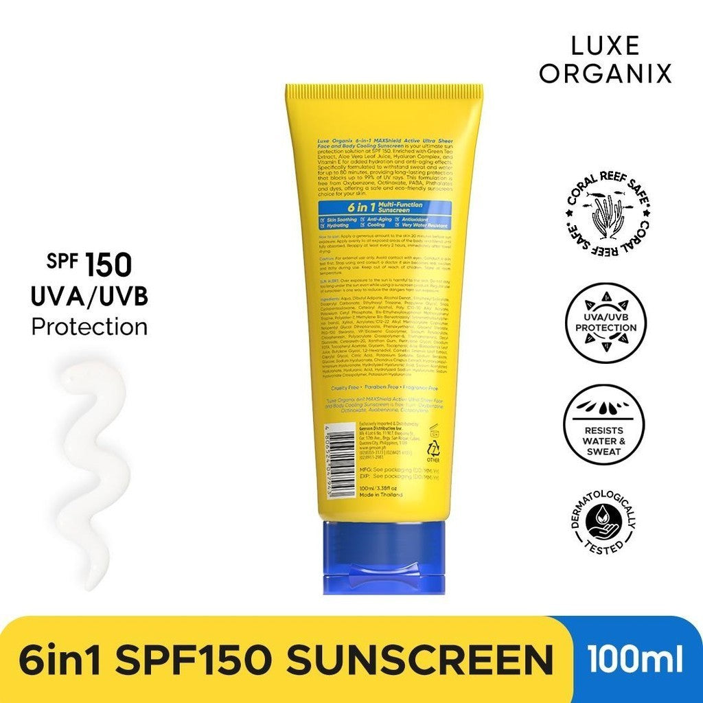 6 in1 SPF 150 Maxshield Face & Body Sunscreen 100ml
