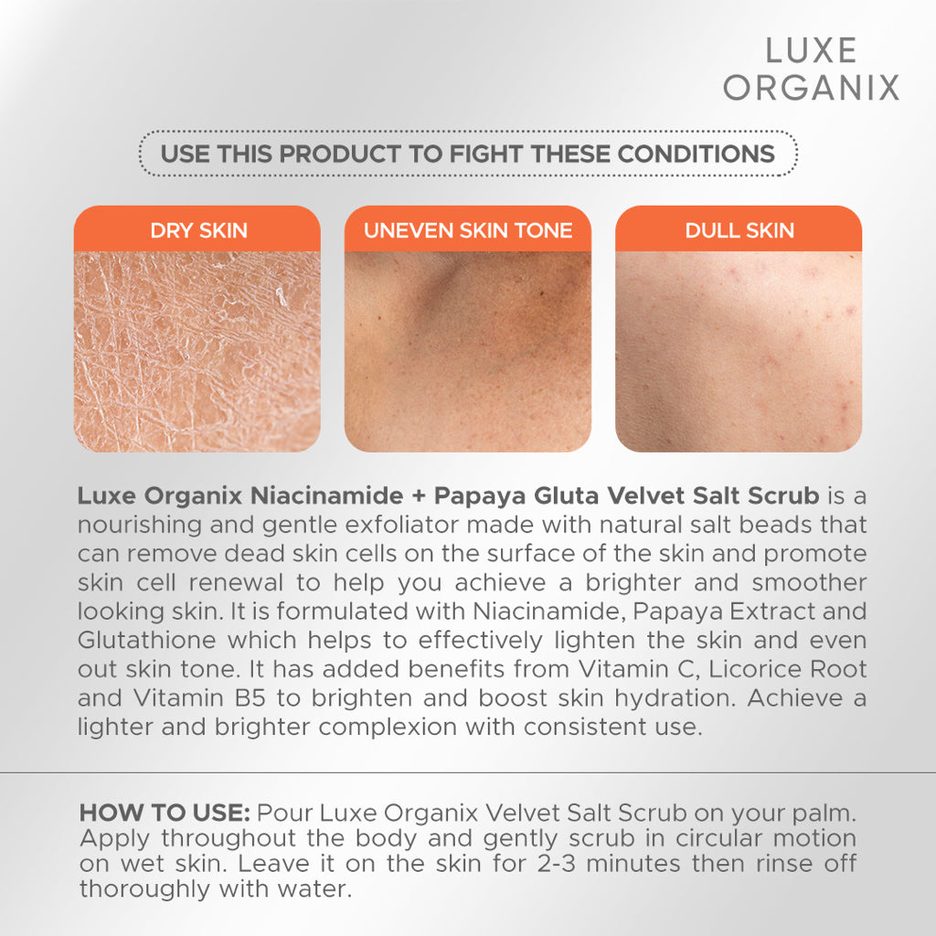 Niacinamide + Papaya Gluta Velvet Shower Salt Scrub 300g