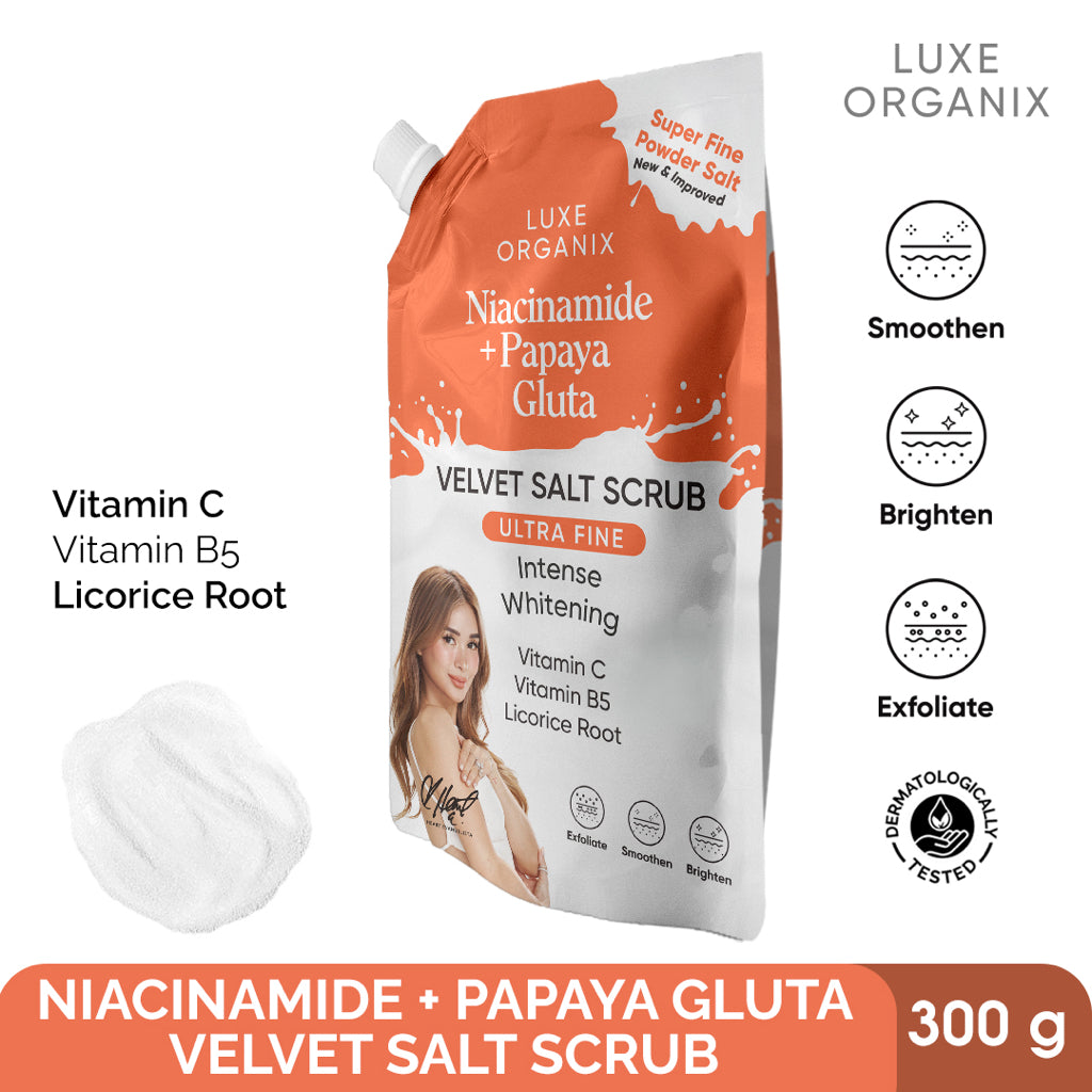 Niacinamide + Papaya Gluta Velvet Shower Salt Scrub 300g