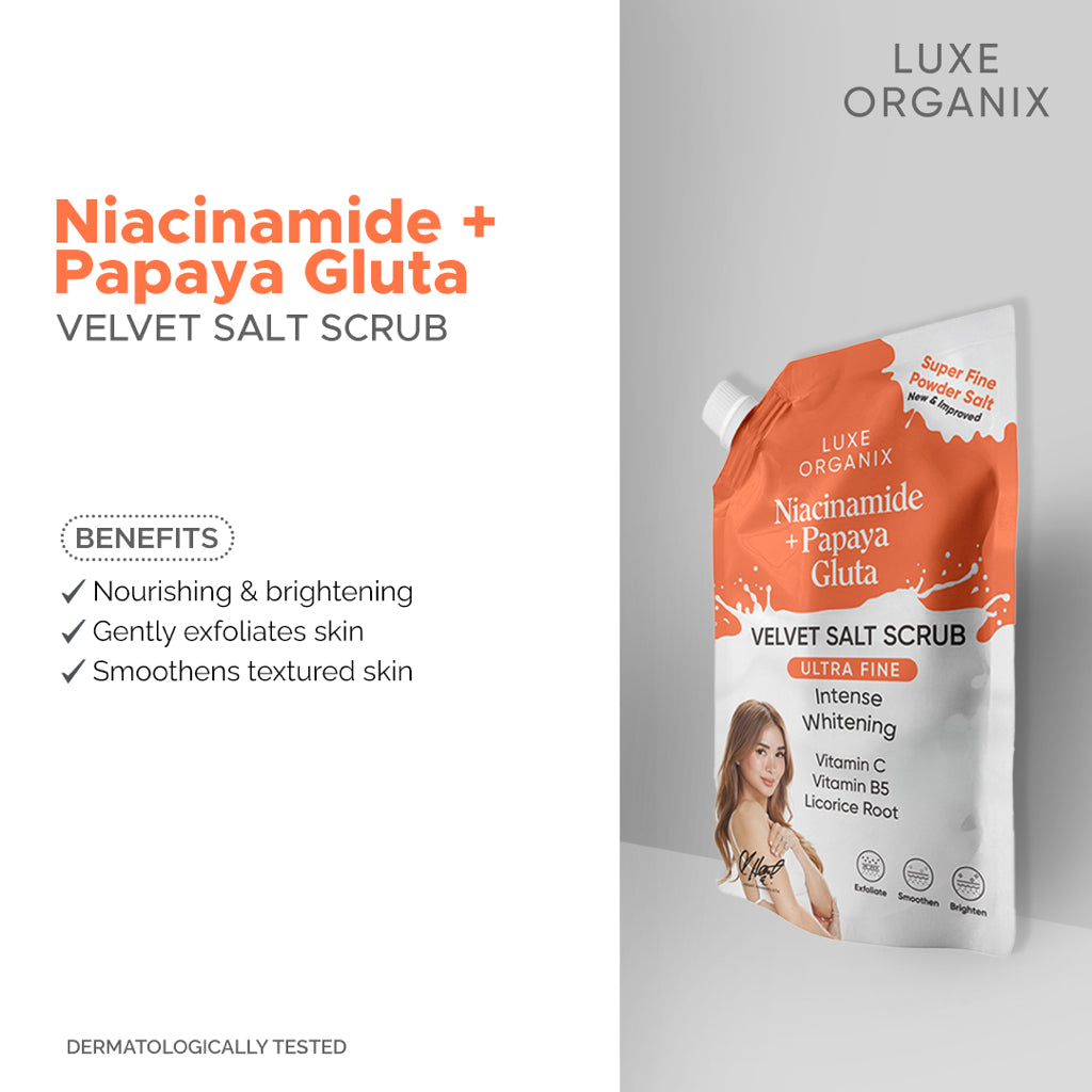 Niacinamide + Papaya Gluta Velvet Shower Salt Scrub 300g