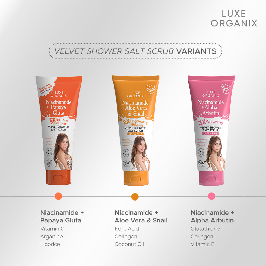 Niacinamide + Papaya Gluta Velvet Shower Salt Scrub 320g