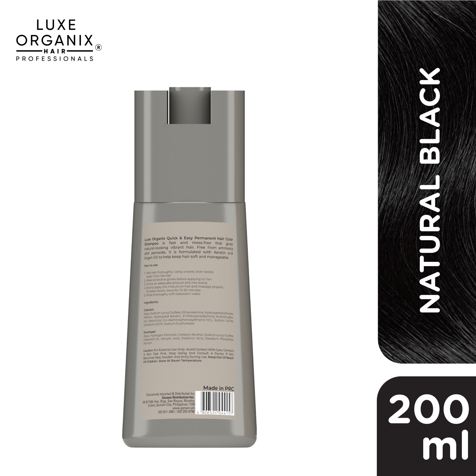 Hair Color Shampoo Natural Black 200ml
