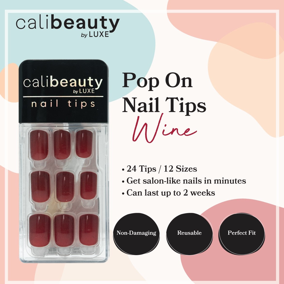 Cali Beauty Press-On Nail Tips (12 Colours)