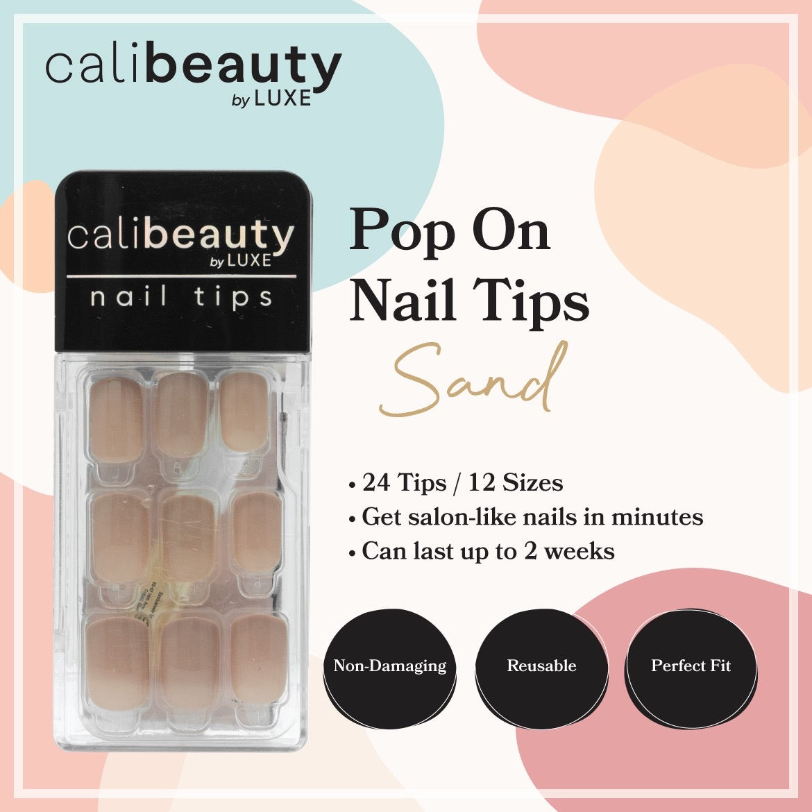 Cali Beauty Press-On Nail Tips (12 Colours)