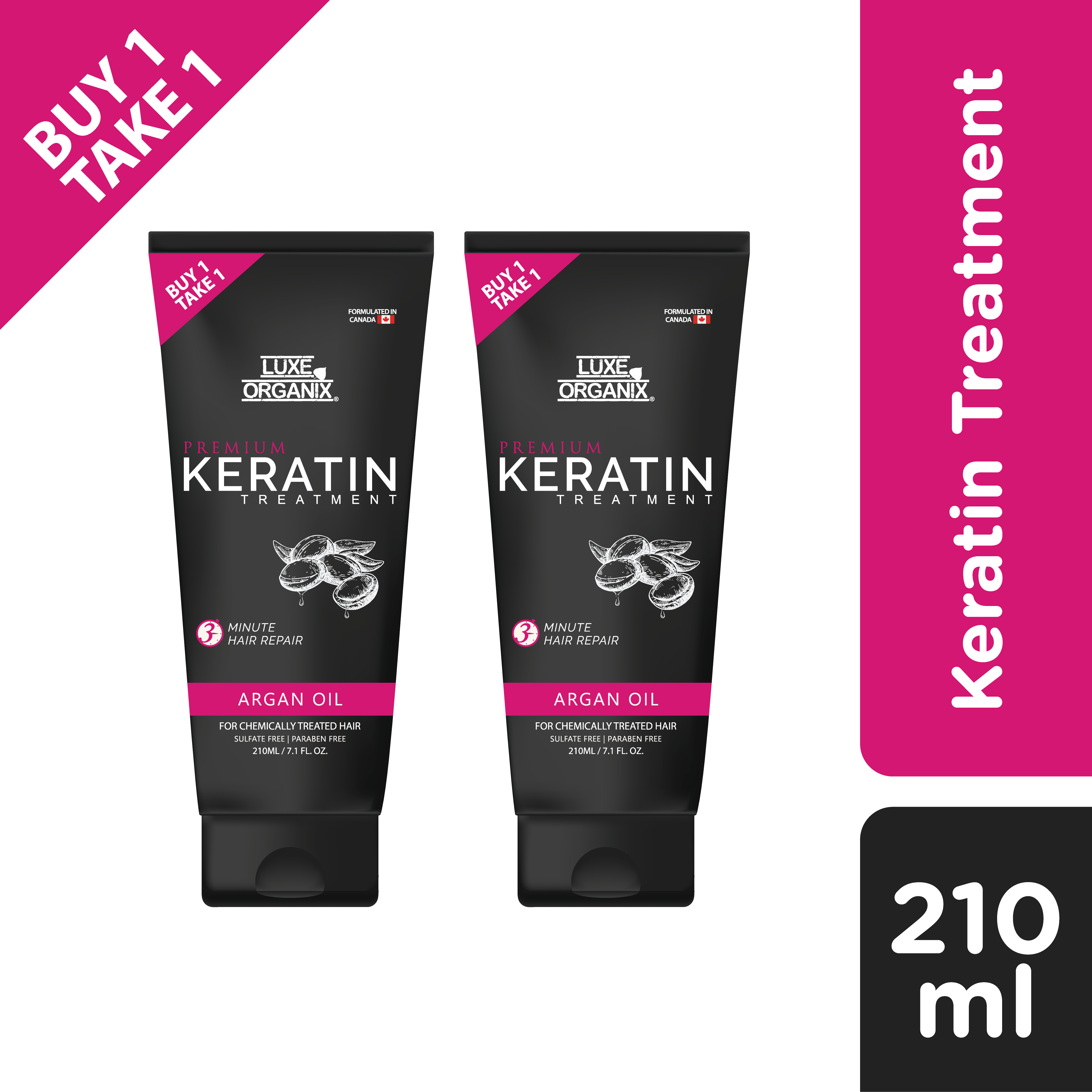 Premium Keratin Treatment 210ml (B1T1) - Argan Oil