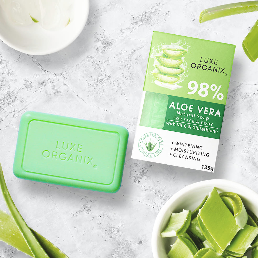 Aloe Vera Natural Soap with Vitamin C and Glutathione 98% 135g