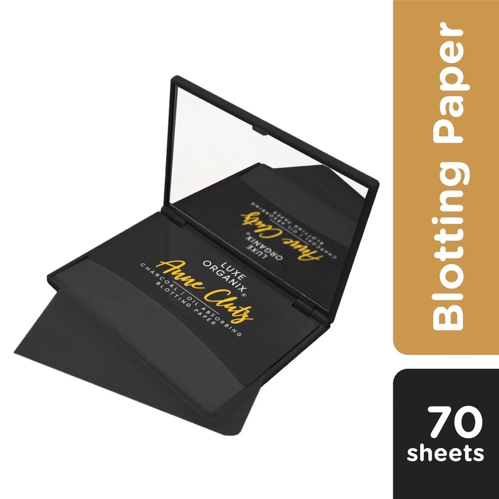 Luxe Organix x Anne Clutz Charcoal Blotting Paper with Compact Mirror (70 sheets)