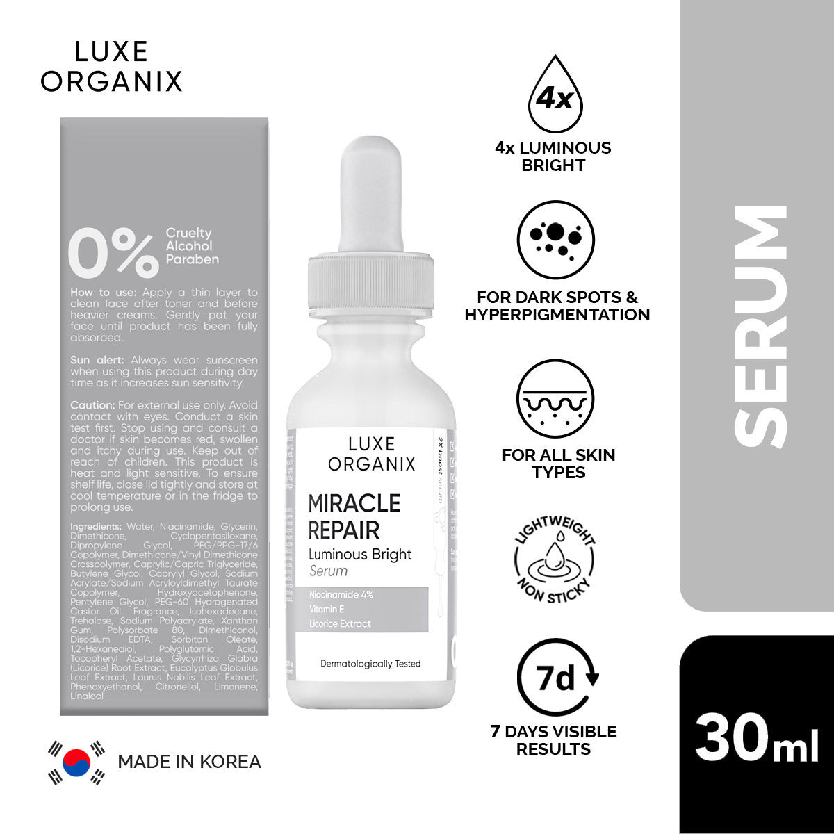 Miracle Repair Luminous Bright Serum 4% 30ml