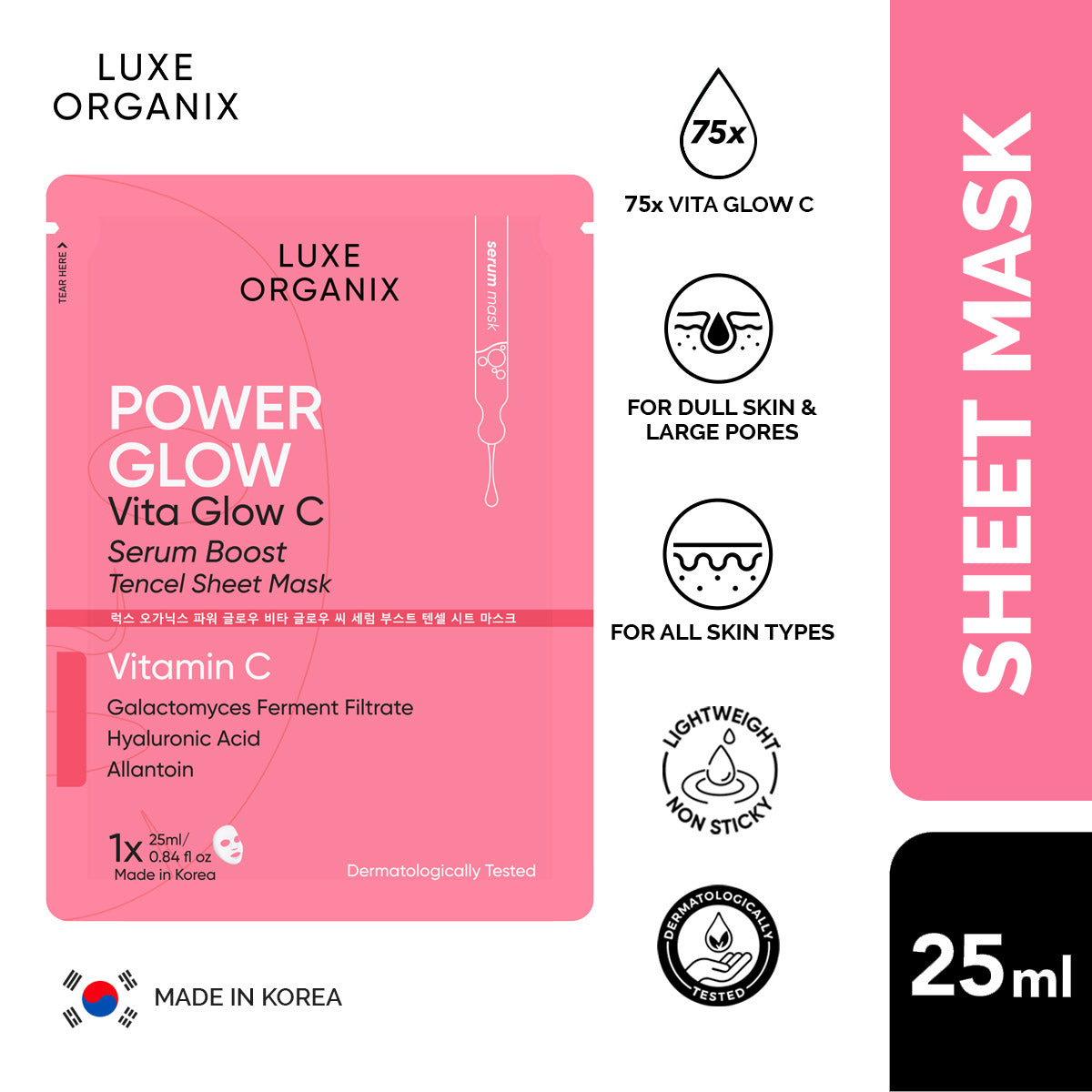 Serum Boost Tencel Sheet Mask 25ml - Power Glow