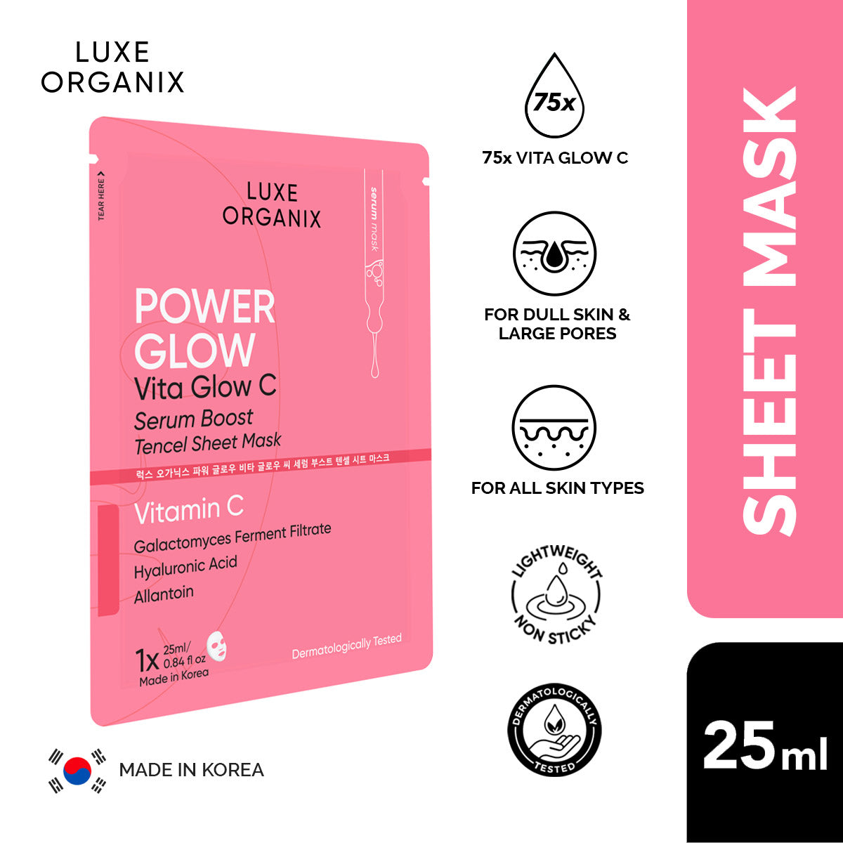 Serum Boost Tencel Sheet Mask 25ml - Power Glow