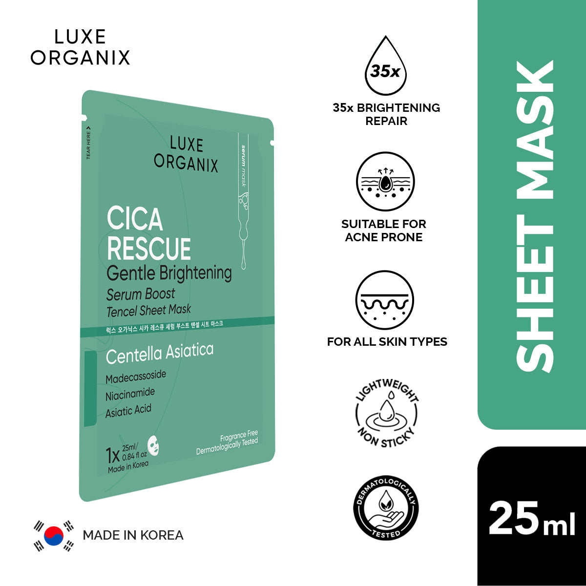 Serum Boost Tencel Sheet Mask 25ml - Cica Rescue