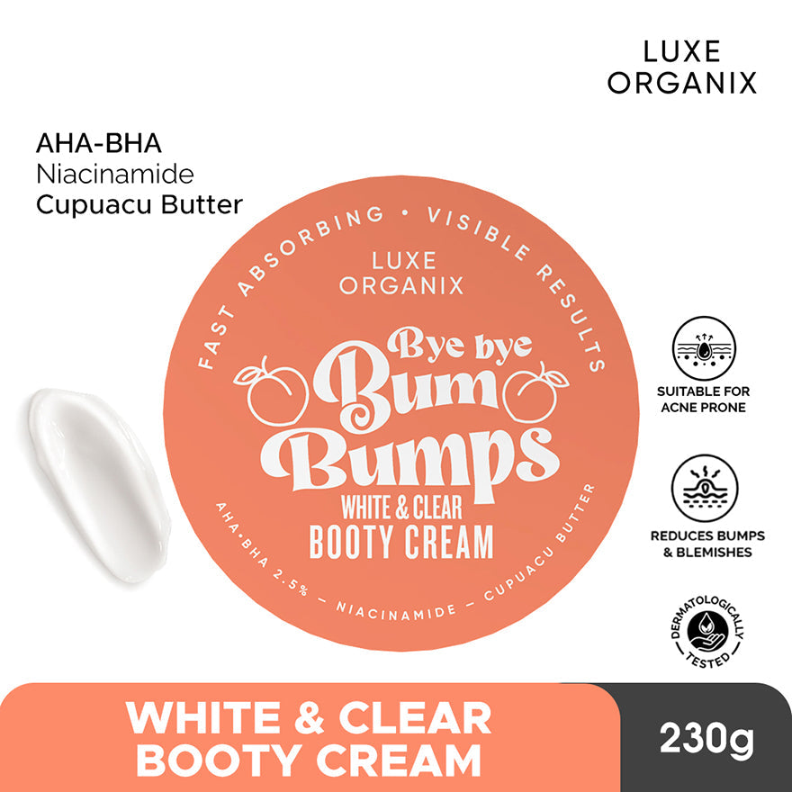 Bye Bye Bum Bumps White and Clear Booty Cream 230g