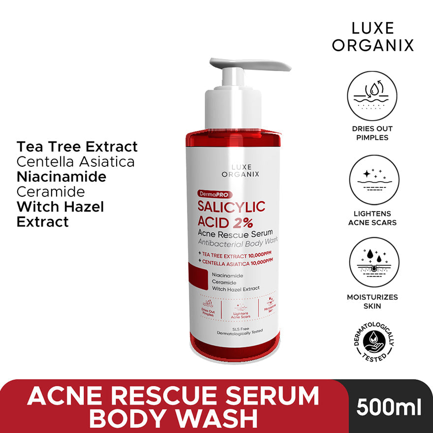 Derma Pro Salicylic 2% Acne Rescue Serum Body Wash 500ml