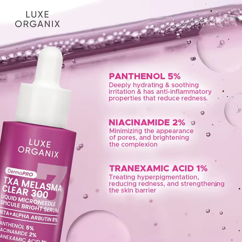 TXA Melasma Clear 300 Microneedle Spicule Bright Serum 30ml