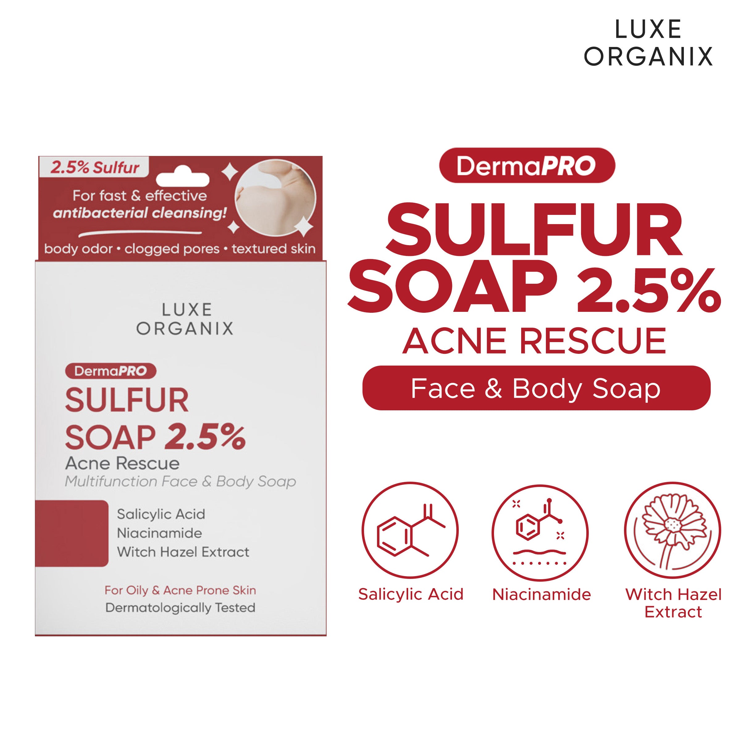 Dermapro Sulfur Soap 2.5% Acne Rescue 80g