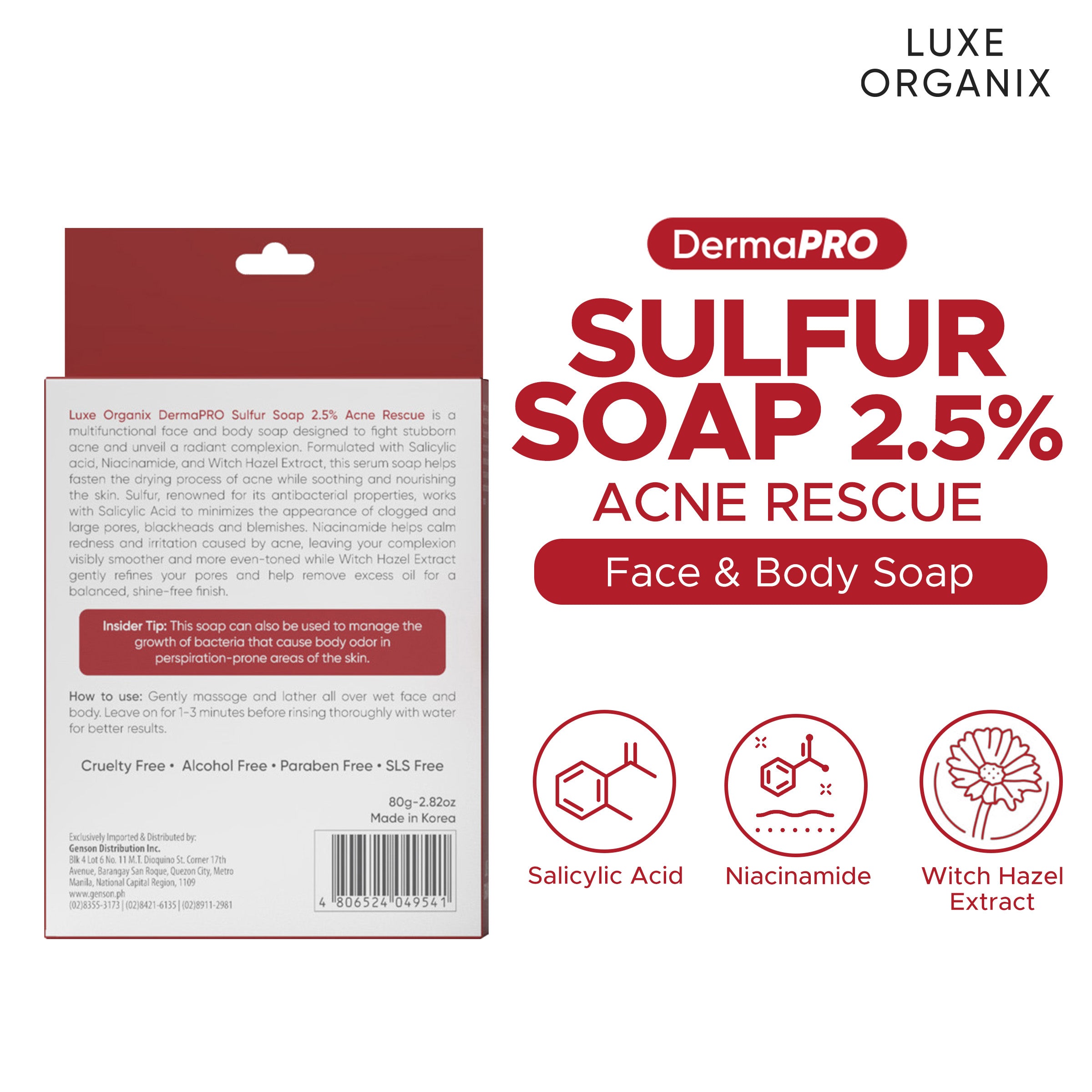 Dermapro Sulfur Soap 2.5% Acne Rescue 80g