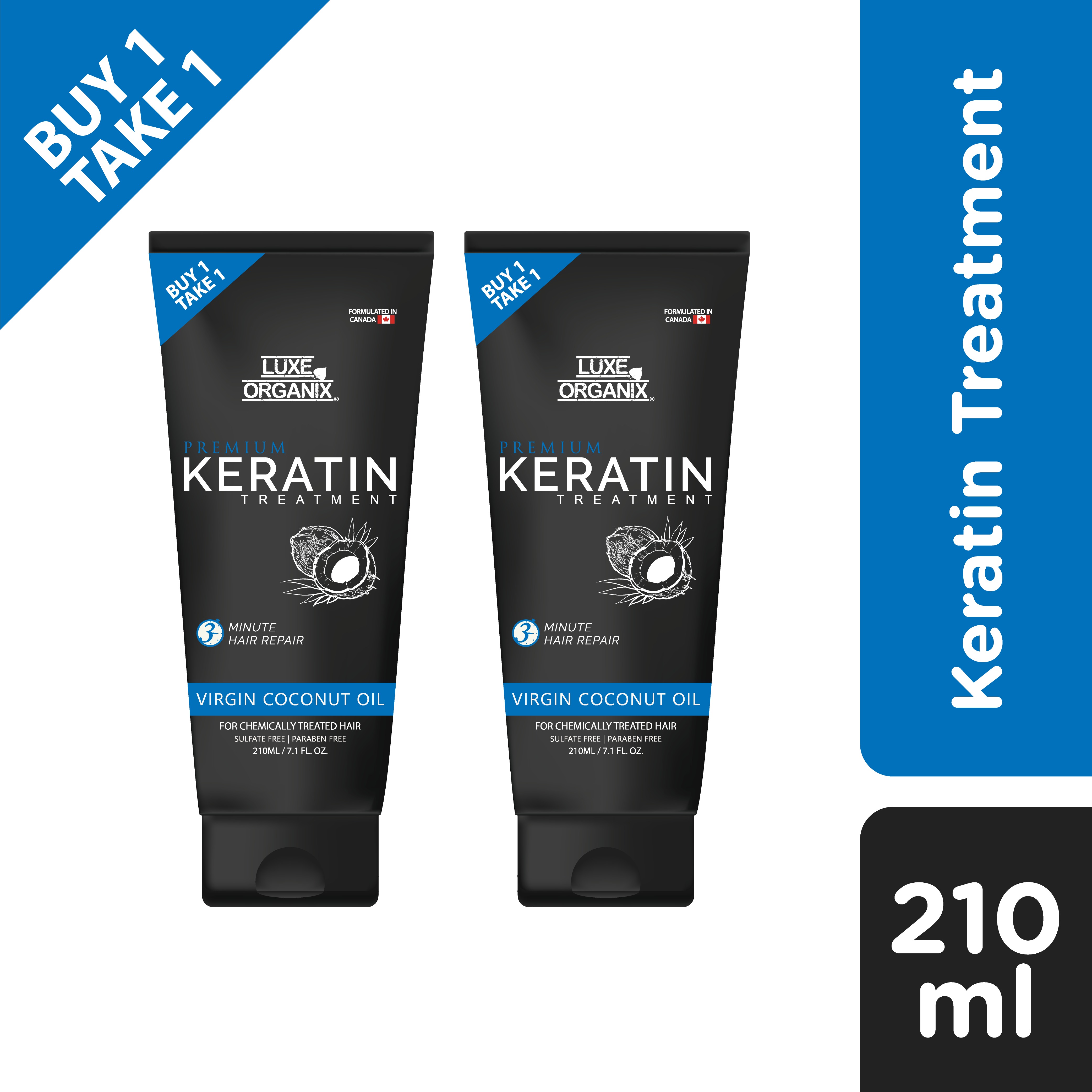 Premium Keratin Treatment 210ml (B1T1) - Virgin Coconut Oil