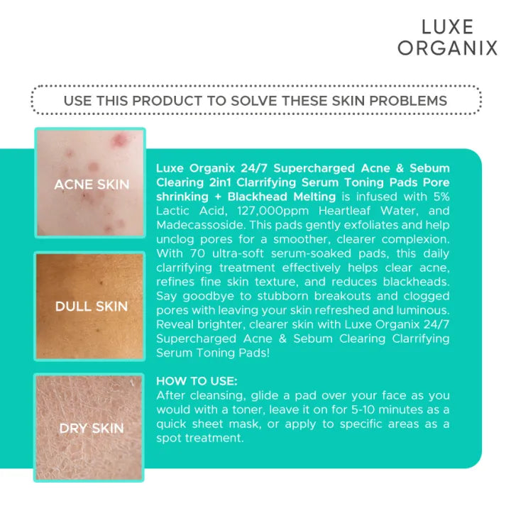 24/7 Supercharged Acne & Sebum Clarifying Toning Pads