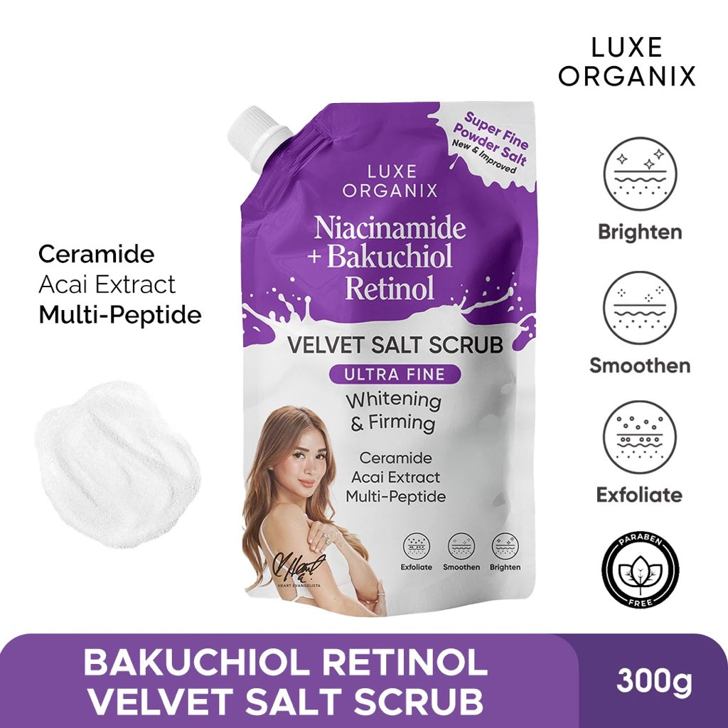 Niacinamide + Bakuchiol Retinol Velvet Shower Salt Scrub 300g