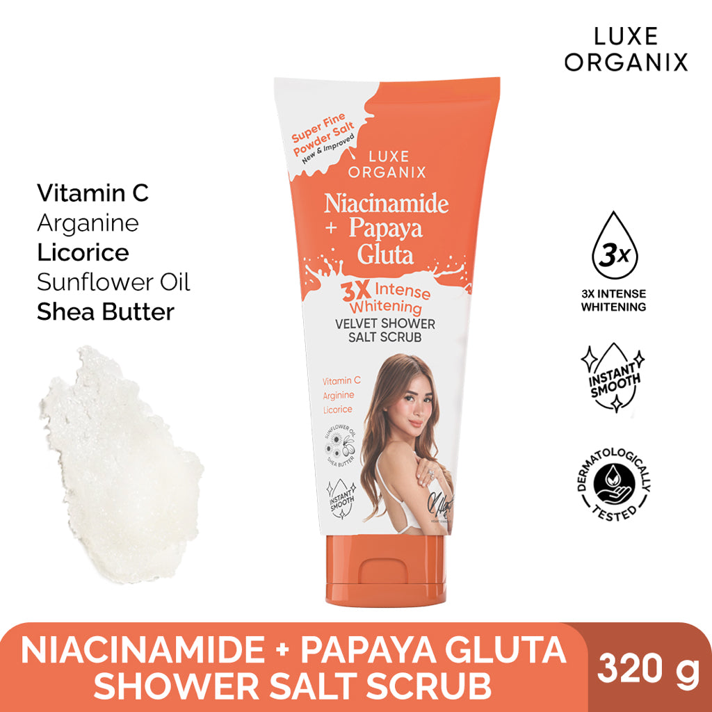 Niacinamide + Papaya Gluta Velvet Shower Salt Scrub 320g