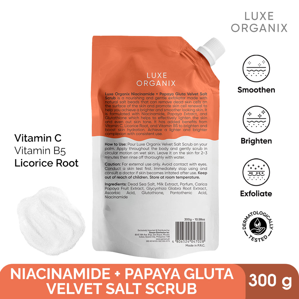 Niacinamide + Papaya Gluta Velvet Shower Salt Scrub 300g