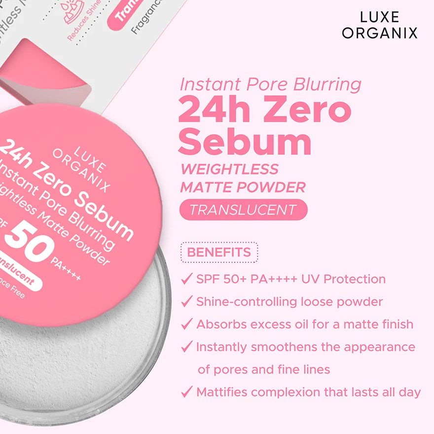 24H Zero Sebum Instant Pore Blurring Weightless Matte Powder - Translucent