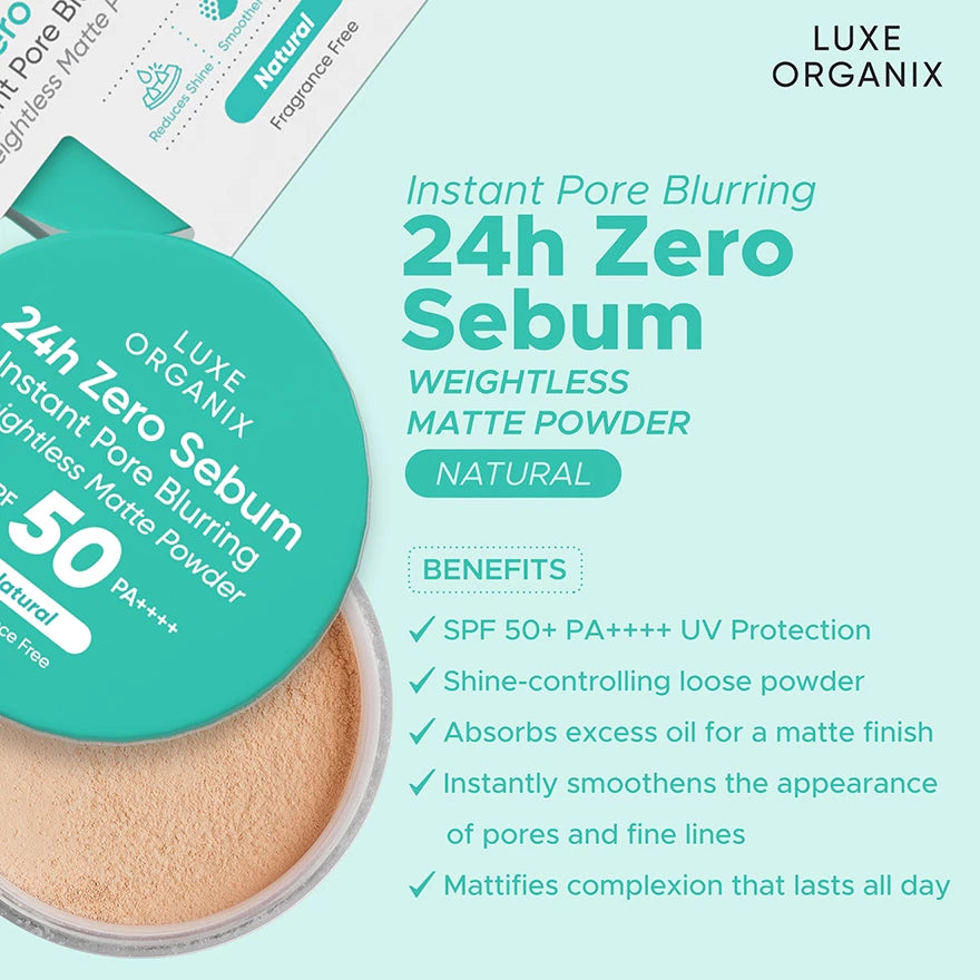 24H Zero Sebum Instant Pore Blurring Weightless Matte Powder - Natural