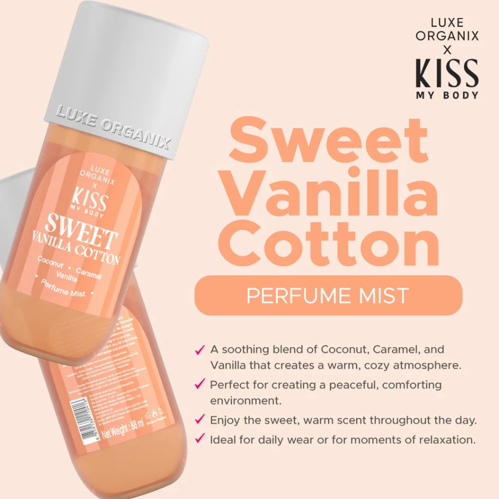 KISS MY BODY Perfume Mist 88ml - Sweet Vanilla Cotton