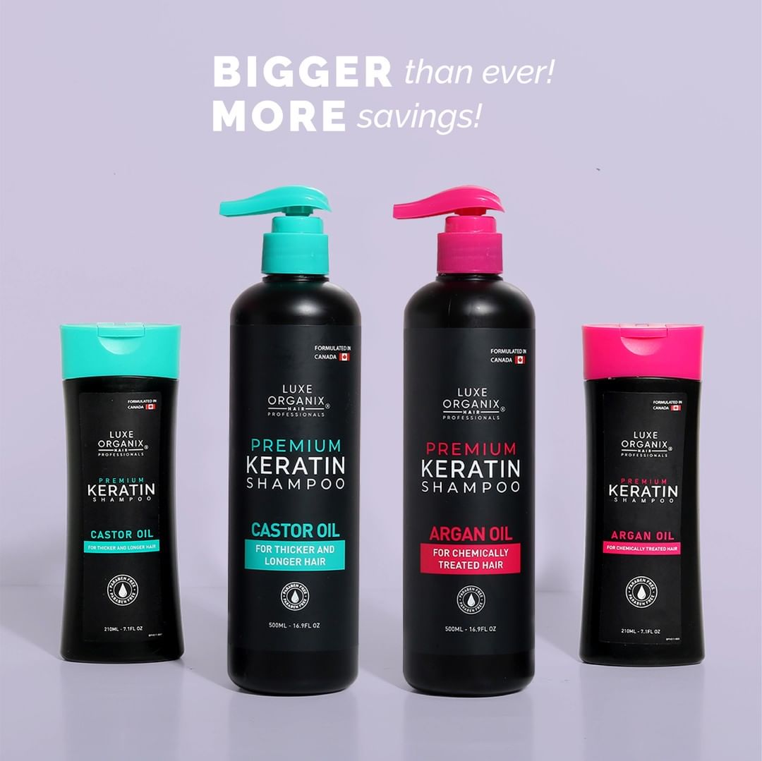 Premium Keratin Shampoo 500ml (Argan Oil, Castor Oil)