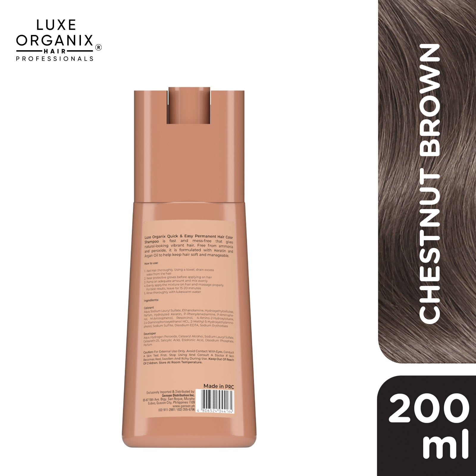 Hair Color Shampoo Chestnut Brown 200ml