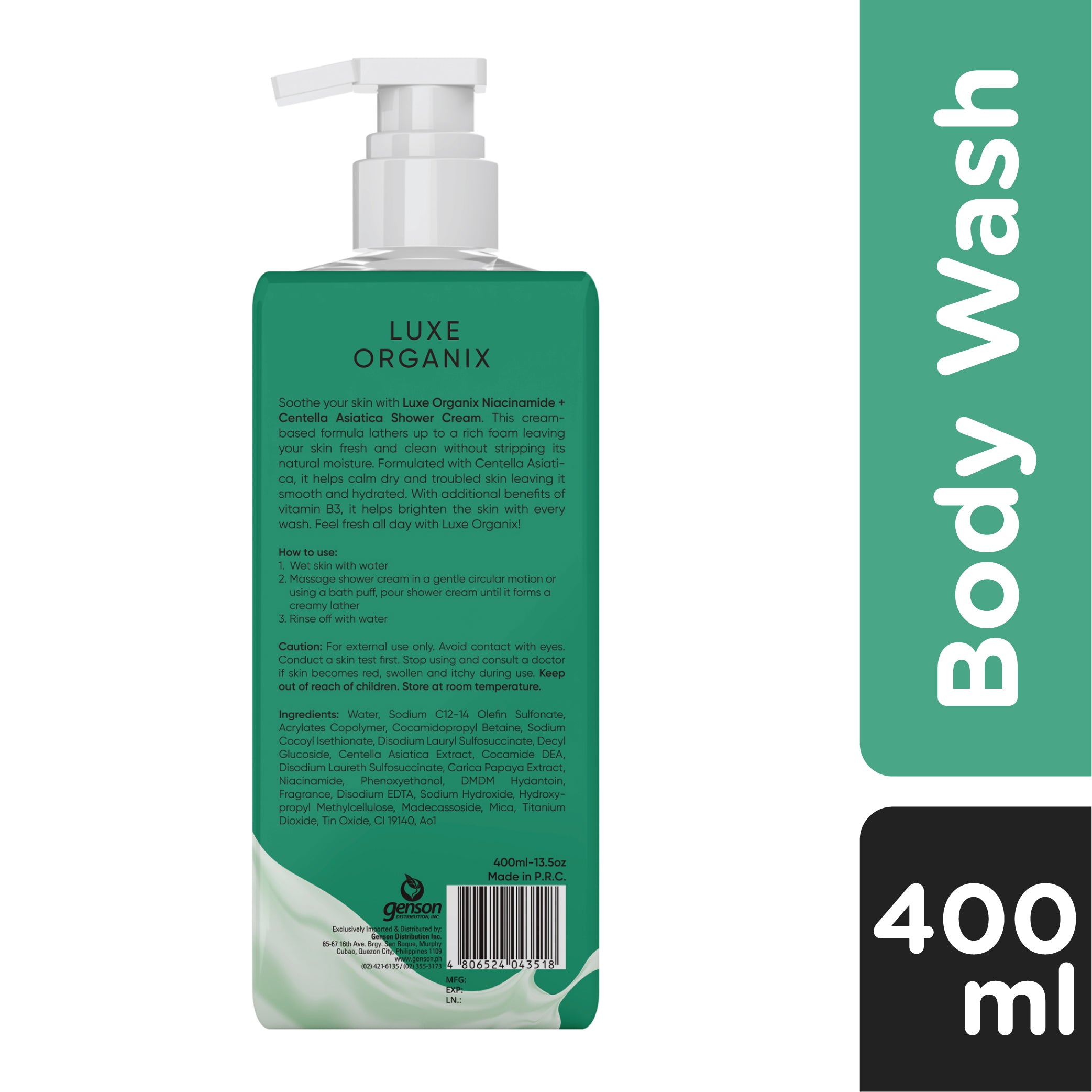 Niacinamide + Centella Asiatica + Papaya Extract Shower Cream 400ml