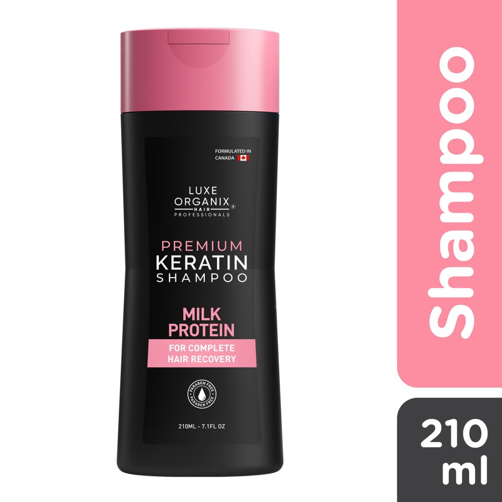 Premium Keratin Shampoo 210ml (VCO, Castor Oil, Argan Oil, Milk Protein)
